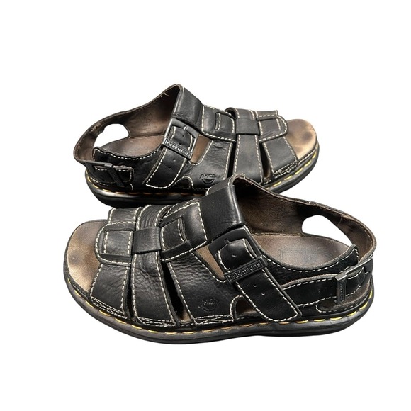 '90s Vintage Doc Martens 9502 Black Platform Fisherman Sandals Men 10 - Picture 1 of 6